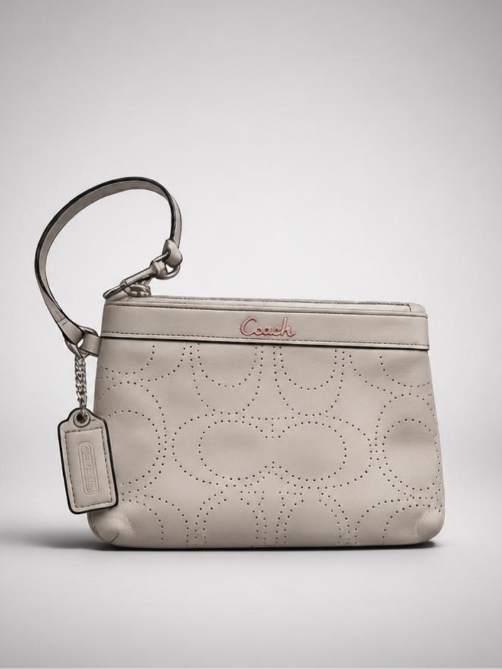 Coach Perforated Leather Wristlet in Tahoe good condition.